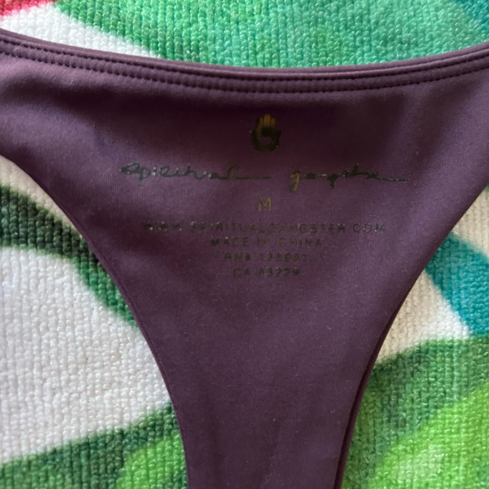 Spiritual Gangster Plum High-Rise Leggings & Bra Set - Picture 4 of 5